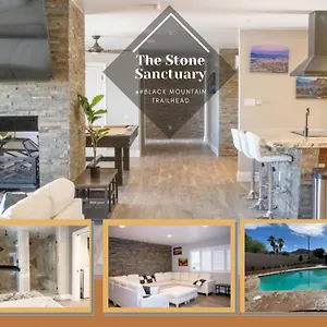 Lux Private - Pool, Billiards, 8 Smart Tvs, Board Games, Cotton Bedding - The Stone Sanctuary At Mccullough Hills Trailhead , Las Vegas United States